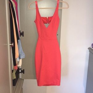 Coral midi dress